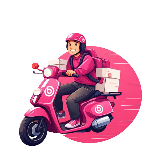 Ilustrasi layanan antar barang dan makanan Bonjek